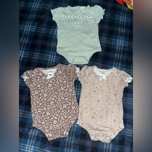 Nicole Miller Bodysuit Trio - Mint, Brown, and Beige